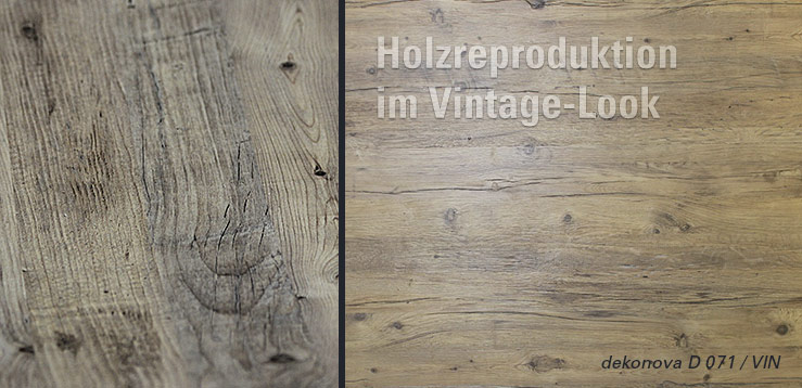 Holzreproduktion im Vintage-Look