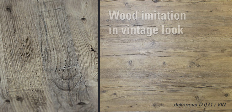 Wood imitation in vintage look